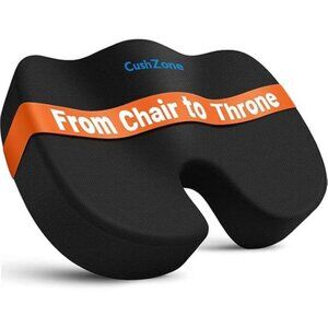 Ergonomic Memory Foam Seat Cushion with Non-Slip Base - Office Chair, Car
